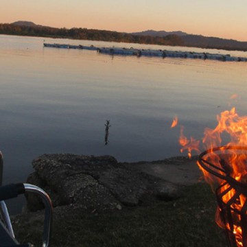 Nambucca river sunset with fire pits