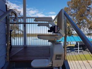 deluxe riverfront cabin stairlift
